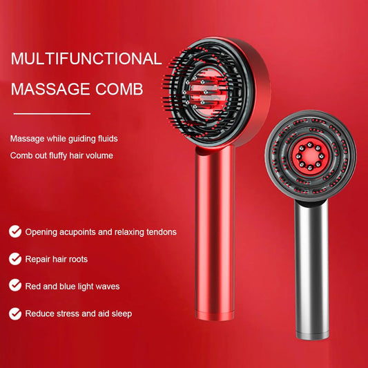 Electric Massage Comb 3 in 1, Vibration Red Light Therapy, Hair Growth Massage Scalp Brush Anti Hair Loss Liquid Oil Applicator