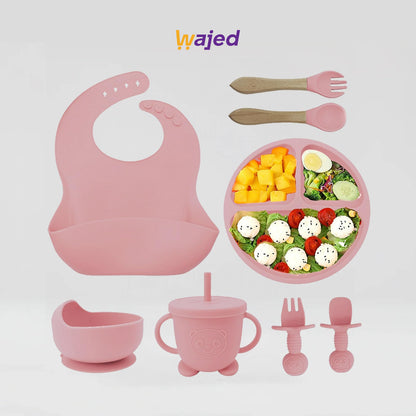 8 Pack Silicone Baby Feeding Set