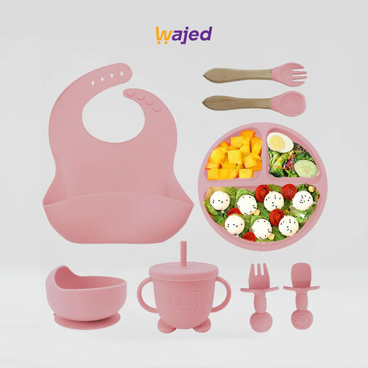 8 Pack Silicone Baby Feeding Set