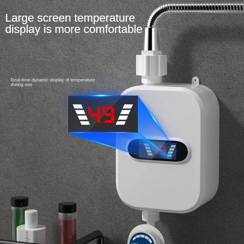 Electric Water Heater with Digital Display for Shower