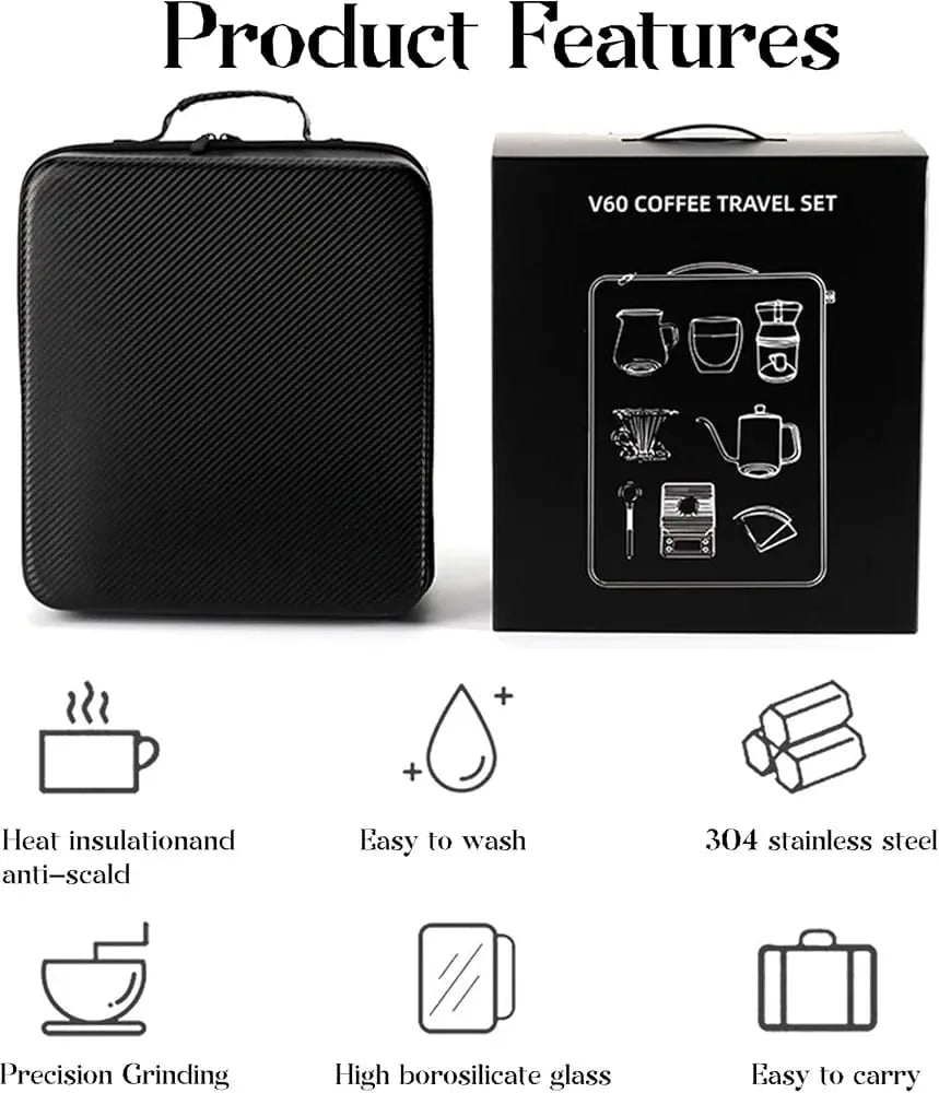 V60 Pour Over Coffee Maker Set of 9 pieces for camping