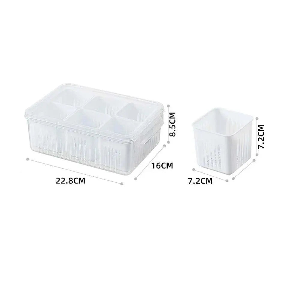 6 Food Storage Containers, Fridge Organizer
