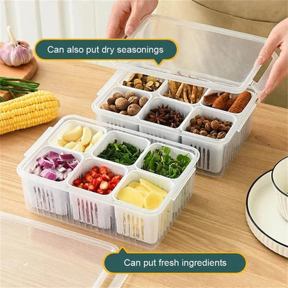 6 Food Storage Containers, Fridge Organizer