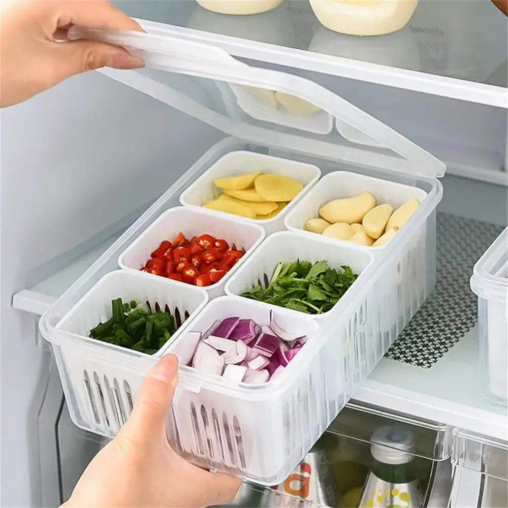 6 Food Storage Containers, Fridge Organizer