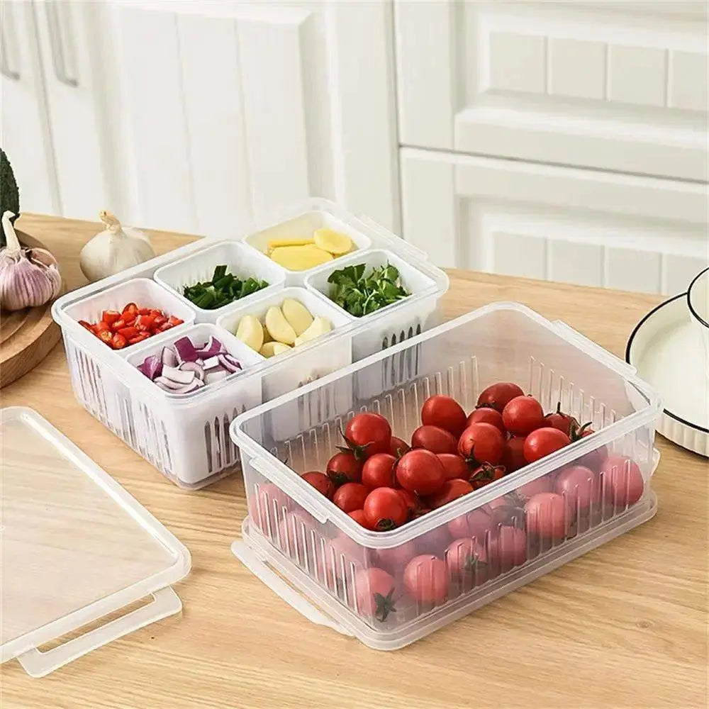6 Food Storage Containers, Fridge Organizer