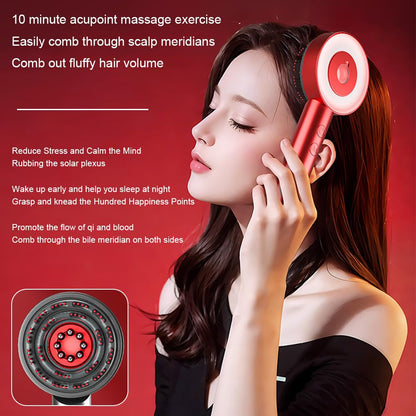 Electric Massage Comb 3 in 1, Vibration Red Light Therapy, Hair Growth Massage Scalp Brush Anti Hair Loss Liquid Oil Applicator