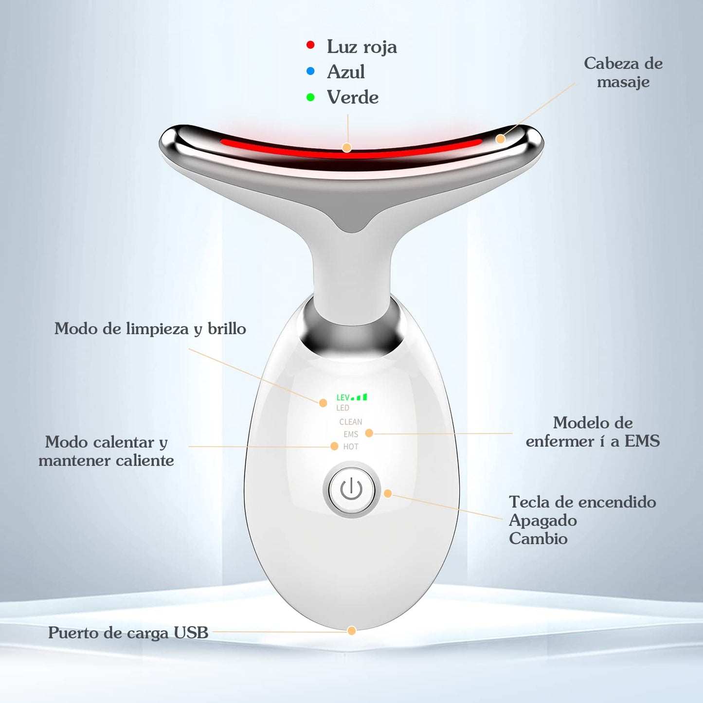 Electric Face and Neck Massager & Glamour Retinol Eye Serum Firming Collagen Anti-Aging Moisturizing