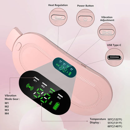 Period Heating Pad for Cramp relief with 3 Heat Levels and 4 Massage Modes