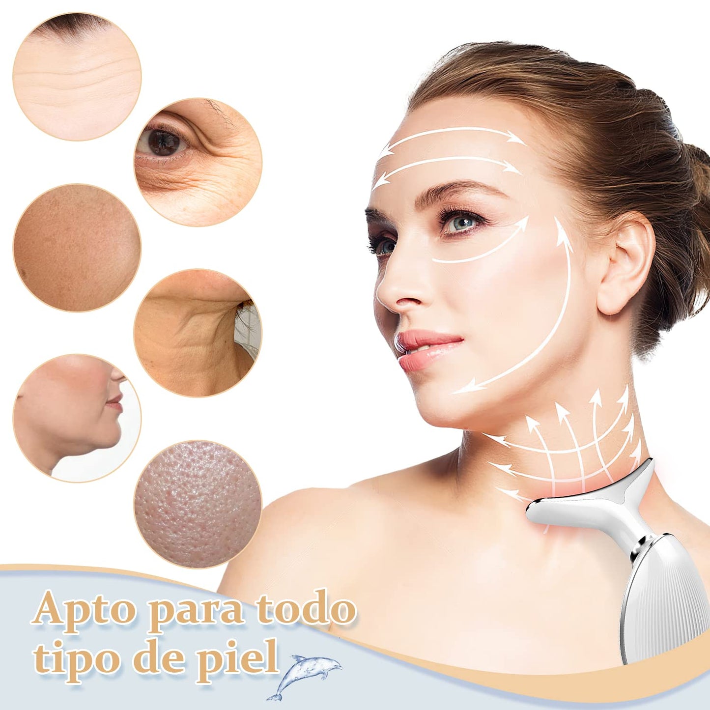 Electric Face and Neck Massager & Glamour Retinol Eye Serum Firming Collagen Anti-Aging Moisturizing