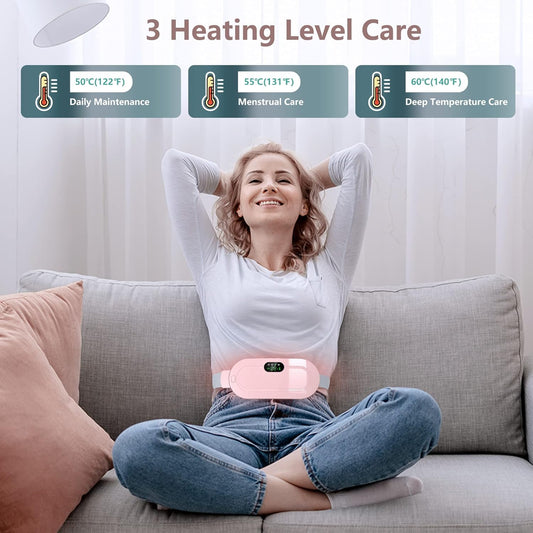 Period Heating Pad for Cramp relief with 3 Heat Levels and 4 Massage Modes