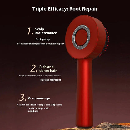 Electric Massage Comb 3 in 1, Vibration Red Light Therapy, Hair Growth Massage Scalp Brush Anti Hair Loss Liquid Oil Applicator