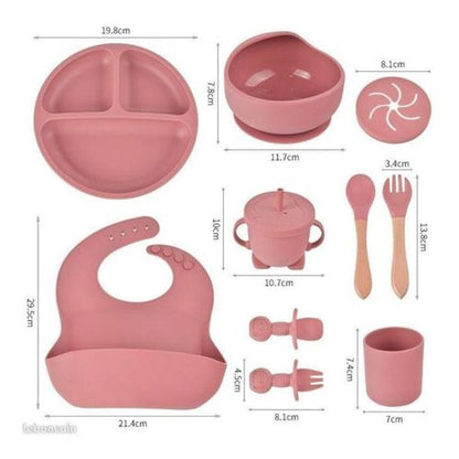 8 Pack Silicone Baby Feeding Set