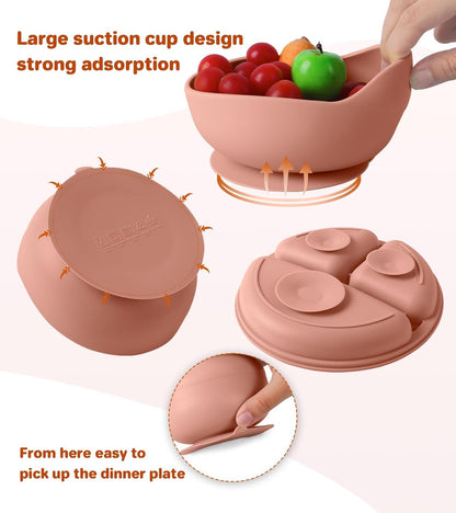 8 Pack Silicone Baby Feeding Set