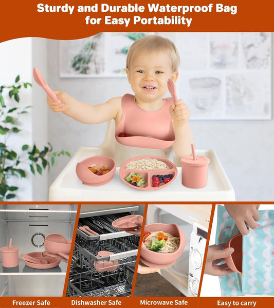 8 Pack Silicone Baby Feeding Set