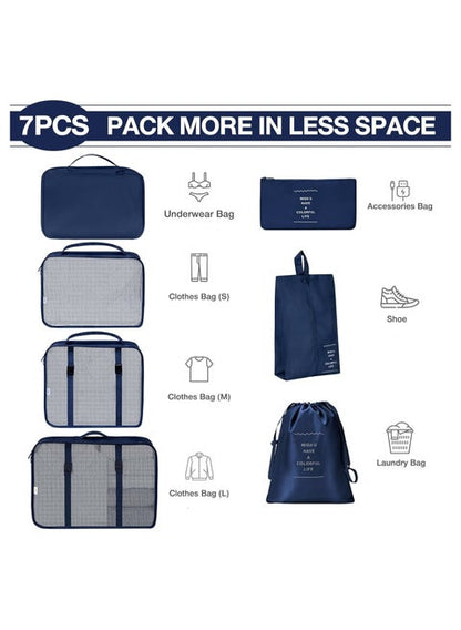 7 Set Packing Cubes for Suitcases, Travel Essentials for Carry on