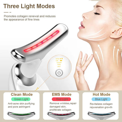 Electric Face and Neck Massager & Glamour Retinol Eye Serum Firming Collagen Anti-Aging Moisturizing