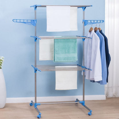 Steel Full Size Heavy Duty Double Pole 3 Layer Cloth Drying Stand