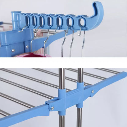 Steel Full Size Heavy Duty Double Pole 3 Layer Cloth Drying Stand